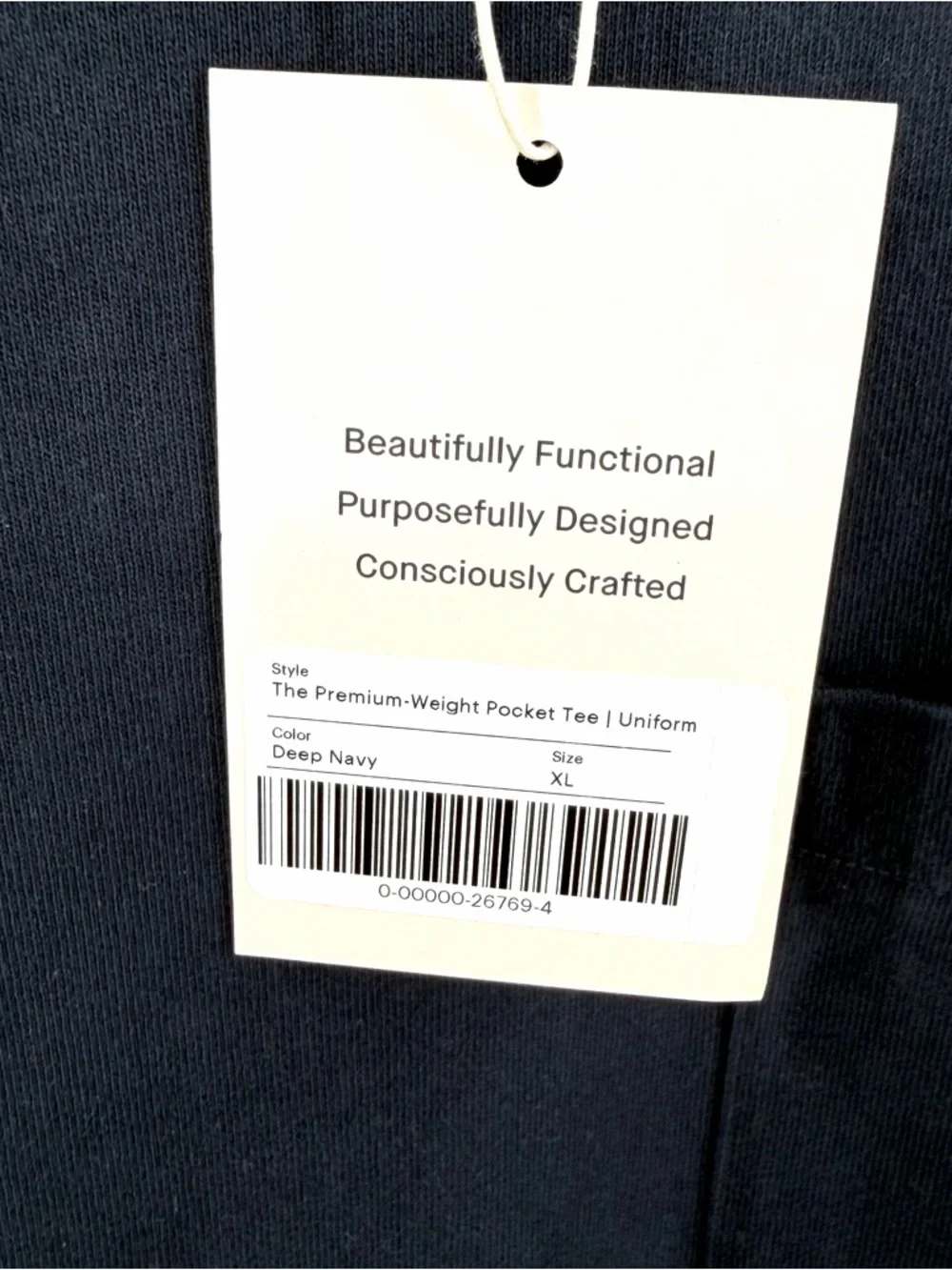 Everlane Premium Weight Pocket Tee in navy Size XL - Picture 3 of 5